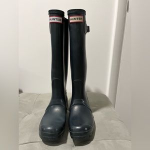 Navy Tall Hunter Boots
